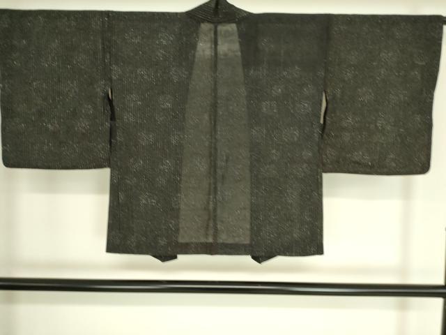 平和屋着物▽羽織 スリーシーズン 春夏秋 塵除け 丸紋紗 黒地 銀糸 正絹 逸品 DAAS0957az