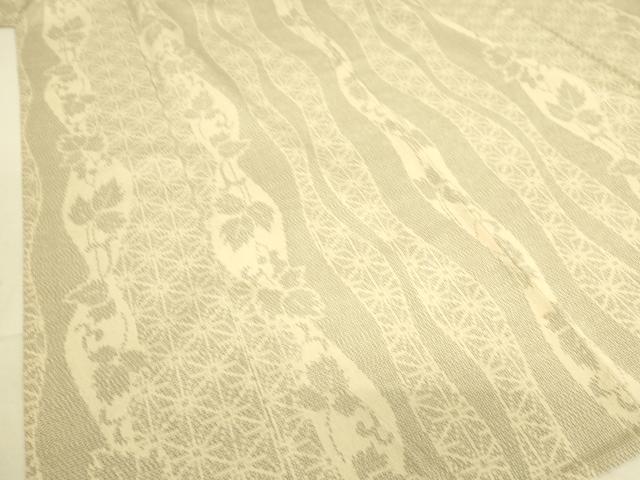 平和屋着物▽本塩沢 単衣 立涌麻の葉文 110亀甲 さが美扱い 正絹 逸品 DAAS0978az