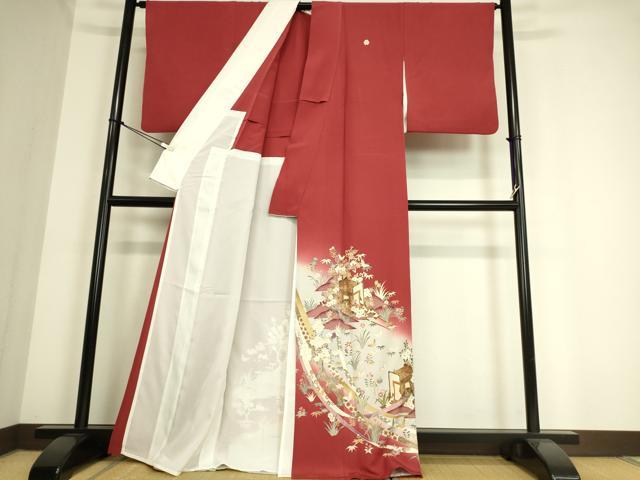 平和屋着物▽豪華色留袖 単衣 御所車花文 暈し染め 金彩 正絹 逸品 DAAS0992az