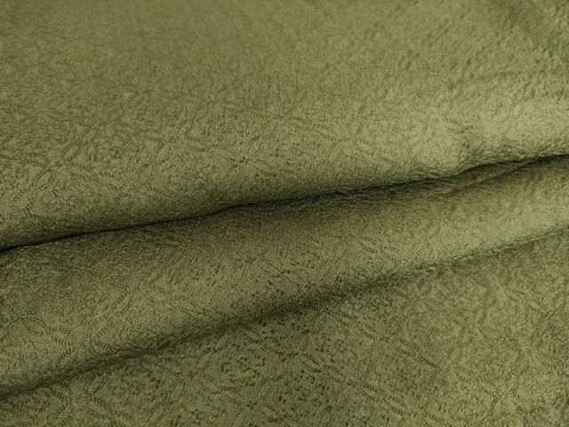 平和屋着物▽上質な色無地 単衣 花繋ぎ地紋 藍海松茶色 正絹 逸品 DAAS0985az
