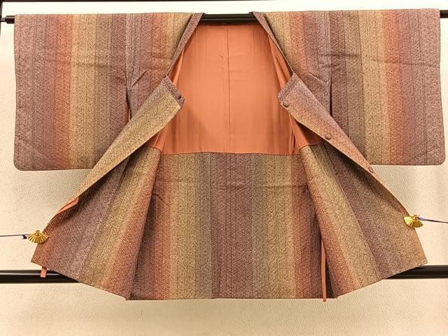 平和屋着物▽道行コート スリーシーズン 春夏秋 塵除け 組織り 正絹 逸品 BAAT9245gt