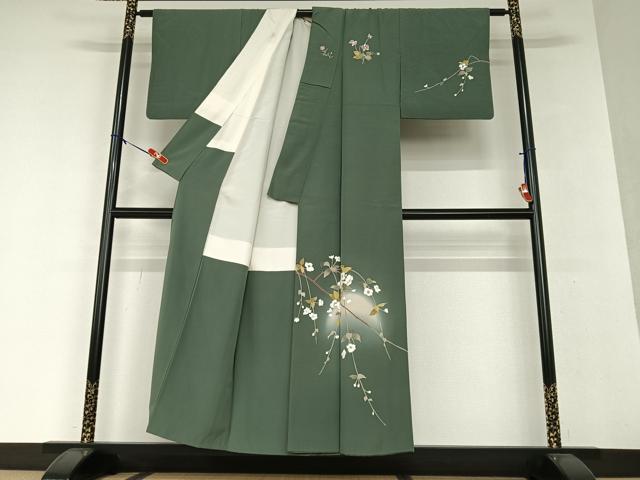 平和屋着物●訪問着 友禅 作家物 枝花文 暈し染め 正絹 逸品 AAAW9066zg
