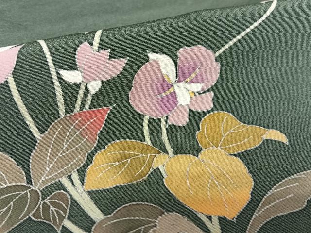 平和屋着物●訪問着 友禅 作家物 枝花文 暈し染め 正絹 逸品 AAAW9066zg