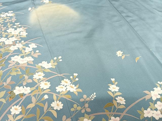 平和屋着物●訪問着 友禅 作家物 枝花文 暈し染め 正絹 逸品 AAAW9082zg