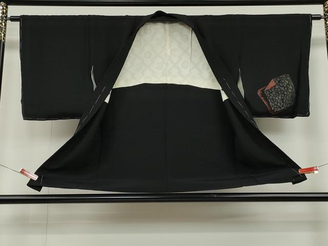 平和屋着物∞羽織 寿光織 破れ色紙枝花文 黒地 金銀糸 正絹 逸品 未使用 CAAT5722id
