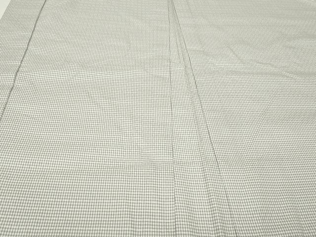 平和屋着物▽男性 長羽織 単衣 草木下染 格子柄 反端付き キングサイズ 正絹 逸品 未使用 CAAT5738id