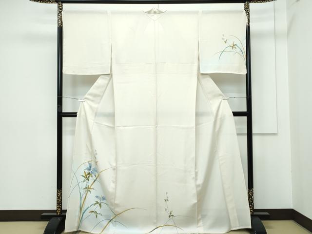 平和屋本店*極上 夏物 訪問着 絽 草花文 暈し染め 金彩 砥粉色地 反端付き 逸品 未使用 CZAA2819s5