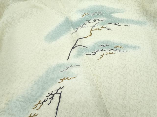 平和屋本店▽極上 本加賀友禅作家 菊田宏幸 スリーシーズン 春夏秋 塵除け 道中着 ロング丈 紗 松 木蘭色地 証紙付 逸品 未使用 CZAA2835s5