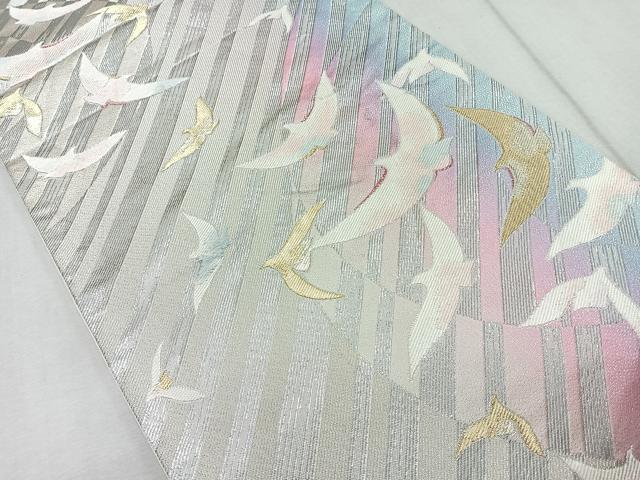 平和屋着物◎六通柄袋帯 唐織 飛鳥文 金銀糸 正絹 逸品 CAAR1981nb
