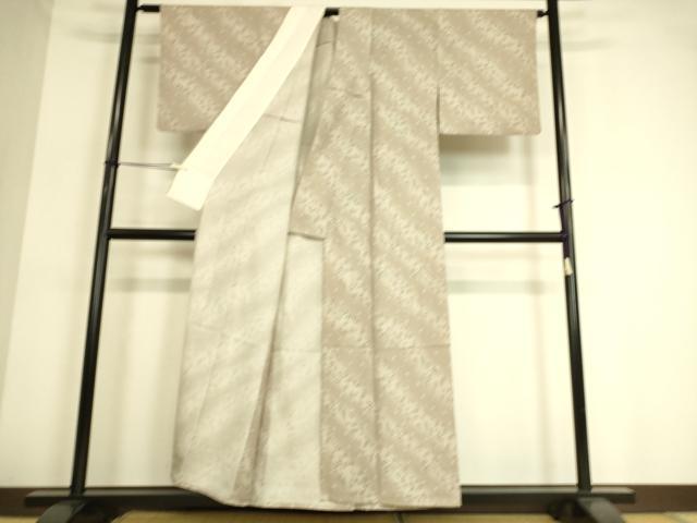 平和屋着物▽上質な小紋 単衣 草花斜線文 暈し染め 正絹 逸品 DAAT9120az