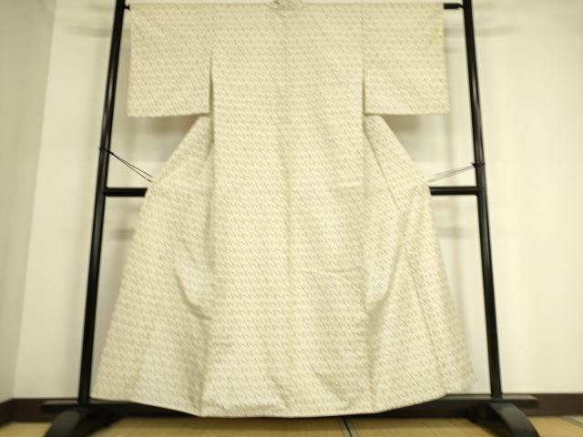 平和屋着物▽上質な紬 単衣 変わり格子 正絹 逸品 DAAT9144az