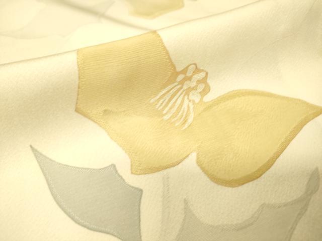平和屋着物▽上質な小紋 単衣 地紋起こし 草花文 正絹 逸品 DAAT9139az