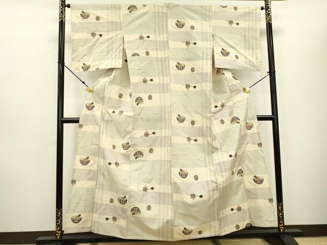 平和屋着物▽上質な紬 単衣 茶道具 正絹 逸品 DAAT3635fe