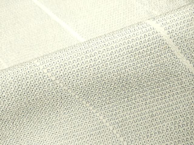 平和屋着物▽本塩沢 単衣 110亀甲 斜線文 正絹 逸品 DAAT3643fe