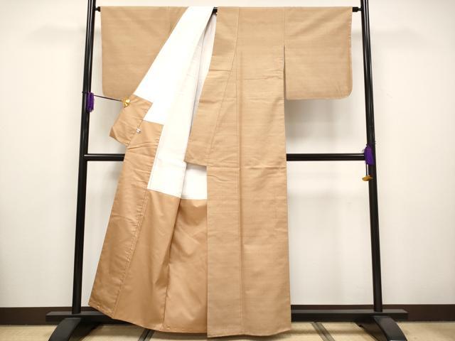 平和屋本店■極上 国指定重要無形文化財 本場久米島紬 草木染 泥染 手織 伽羅色地 証紙付き 逸品 未使用 CYAA2629s5
