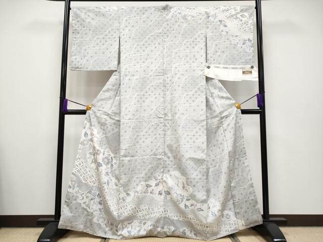 平和屋本店■極上 中国三大刺繍 スワトウ刺繍 本場縞大島紬 訪問着 更紗花唐草文 証紙付き 逸品 CYAA2636s5