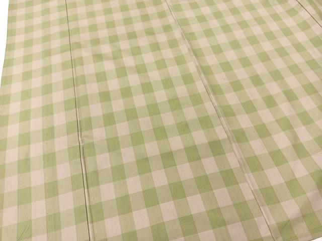 平和屋着物●本場縞大島紬 単衣 格子柄 正絹 逸品 BAAT9134yc