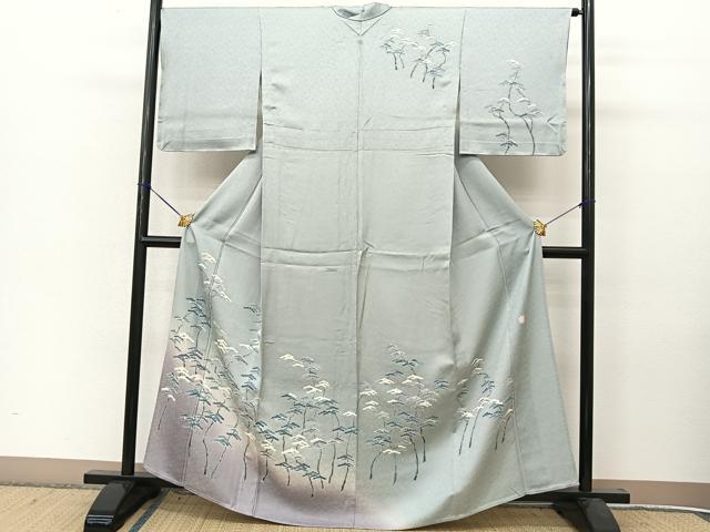 平和屋着物▽訪問着 単衣 作家物 老松 暈し染め 正絹 逸品 BAAT9147yc