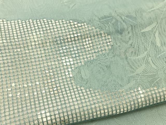 平和屋着物▽訪問着 無双 紗袷 紗×紗 リボン織 草花文 正絹 逸品 BAAT9148yc