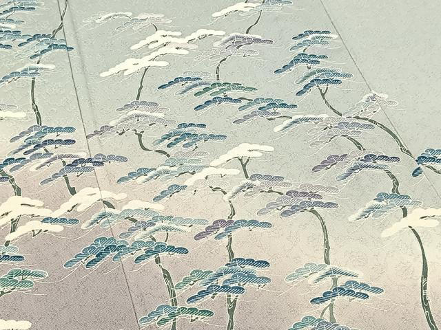 平和屋着物▽訪問着 単衣 作家物 老松 暈し染め 正絹 逸品 BAAT9147yc