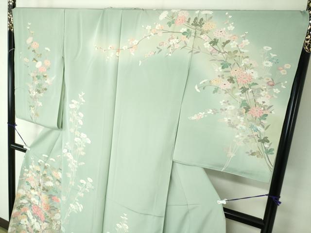 平和屋着物●訪問着 友禅 作家物 吉祥花文 暈し染め 上代40万 仮絵羽 正絹 逸品 未使用 DABE5344ps