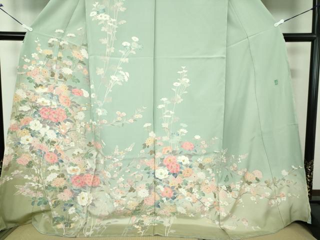 平和屋着物●訪問着 友禅 作家物 吉祥花文 暈し染め 上代40万 仮絵羽 正絹 逸品 未使用 DABE5344ps