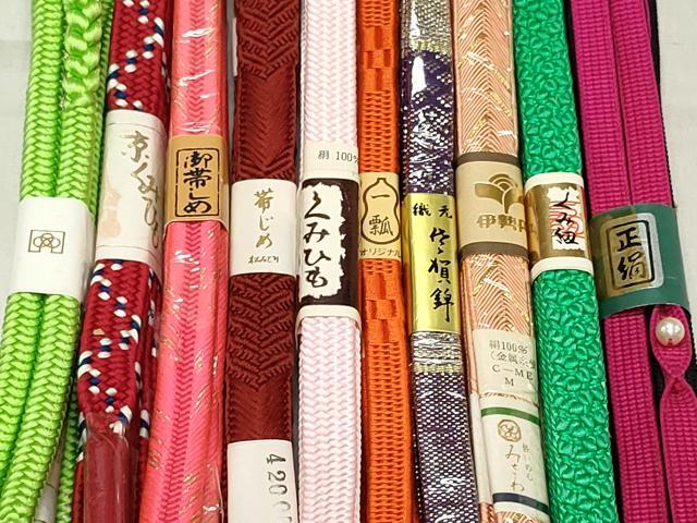 平和屋本店■和装小物 帯締め10本 京くみひも 佐賀錦 くみ紐 金糸 伊勢丹扱い 逸品 未使用 DZAA11156kh5