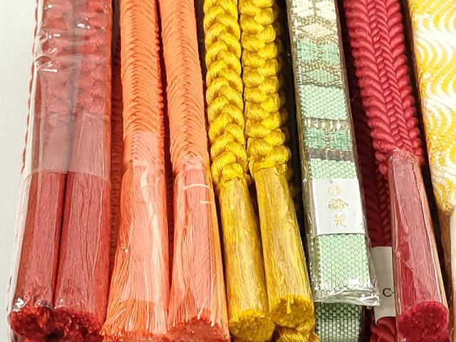 平和屋本店■和装小物 帯締め10本 佐賀錦 くみひも 金糸 阪急百貨店・高島屋扱い 逸品 未使用 DZAA11157kh5