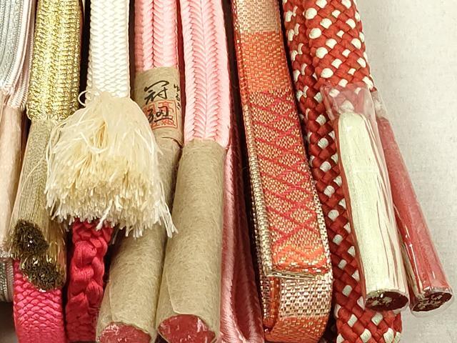 平和屋着物●和装小物 帯締め10本 冠組 佐賀錦 くみひも 金銀糸 逸品 未使用 DAAT0691by