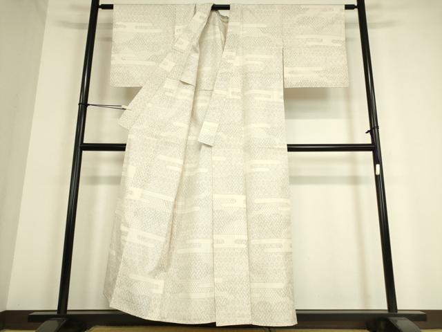 平和屋着物▽上質な紬 単衣 エ霞文 正絹 逸品 DAAT9241az