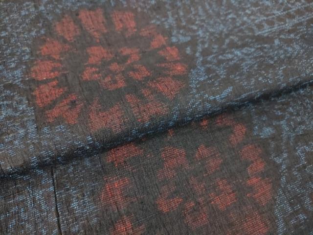 平和屋着物▽上質な紬 単衣 舞花文 正絹 逸品 DAAT9213az