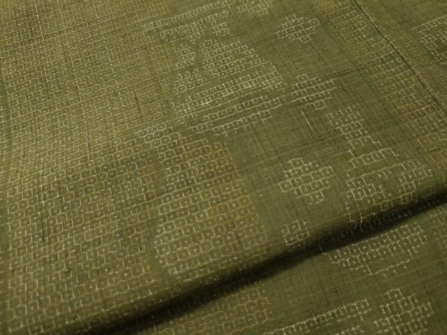 平和屋着物●結城紬 80亀甲 陶器吉祥文 正絹 逸品 CAAU1720yc