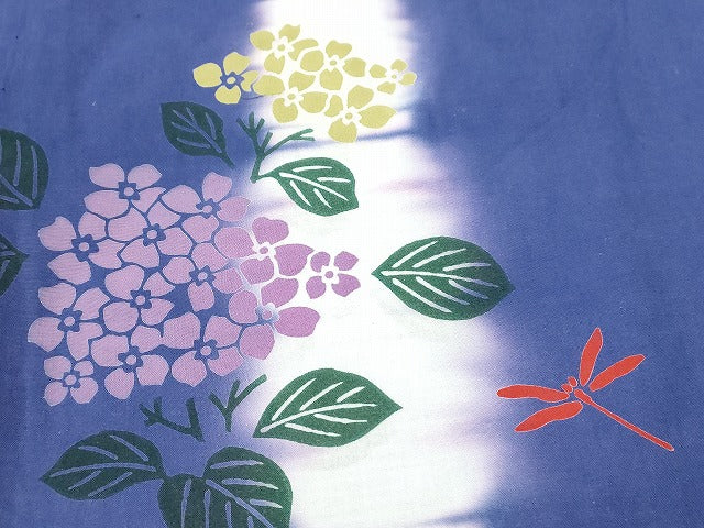 平和屋本店■浴衣 まとめて 3点 蜻蛉 花柄 紫陽花 朝顔 ラメ 綿紅梅 など 着用可能多数 ppp2196 km