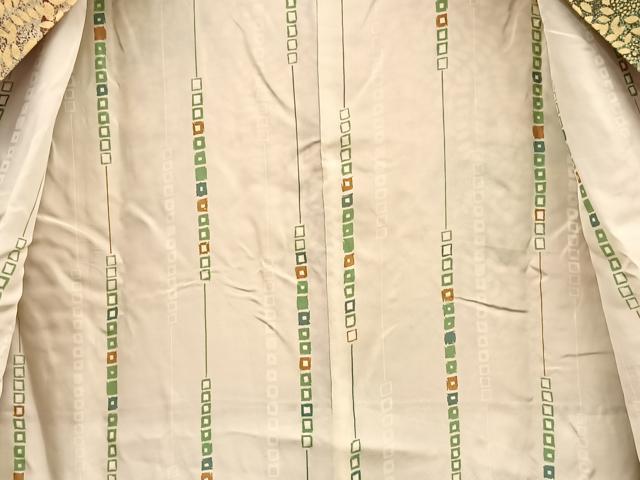 平和屋着物∞道中着 道長葉尽くし文 正絹 逸品 BAAU0043gt