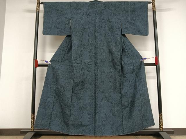 平和屋着物●上質な紬 花繋ぎ 正絹 逸品 未使用 AAAW4275np