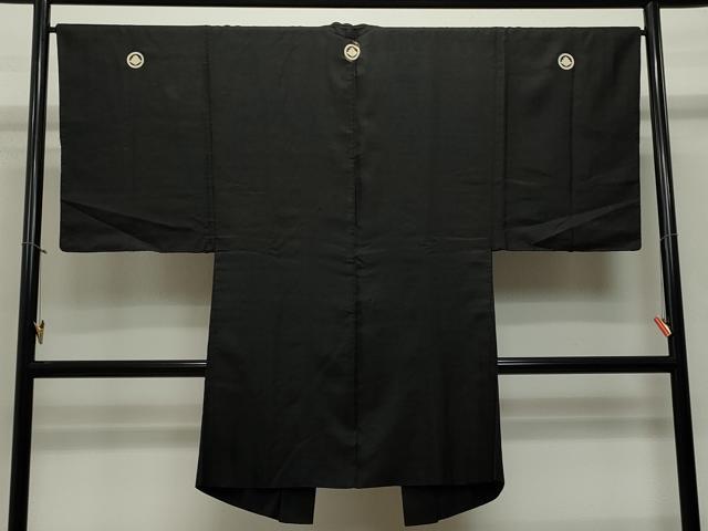 平和屋着物∞男性 長羽織 黒紋付き 正絹 逸品 CAAT5847id