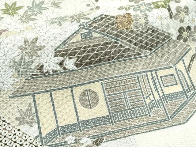 平和屋本店■極上 染織の名門 しょうざん 生紬 訪問着 風景文 金彩 逸品 CZAA2890s5