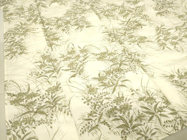 平和屋着物▽上質な小紋 単衣 草花文 正絹 逸品 DAAT9508az