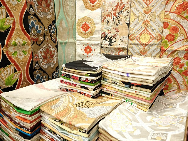 平和屋着物■袋帯 西陣 まとめて100点 鳳凰 向かい鶴 孔雀 人物 蝶 更紗 花柄 宝相華 金銀糸 証紙付き など 未使用品あり 全て正絹 se3392