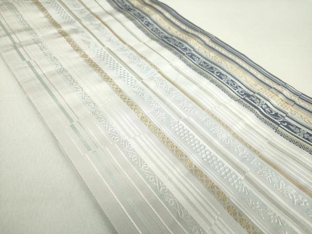 平和屋着物●本場筑前博多織 八寸名古屋帯 変わり花間道 正絹 逸品 DAAU5320ps