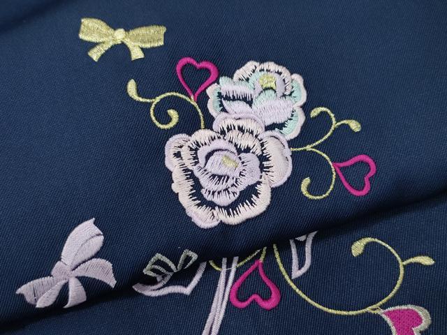 平和屋着物●女性 行灯袴 総刺繍 花唐草文 留紺色 卒業式 洗える着物 未使用 CAAU9838vf