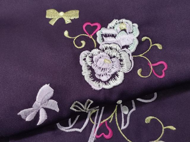 平和屋着物●女性 行灯袴 総刺繍 花唐草文 桑の実色 卒業式 洗える着物 未使用 CAAU9840vf
