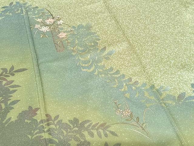 平和屋着物●訪問着 刺繍 花籠文 暈し染め 金糸 金彩 正絹 逸品 AAAX0664zg