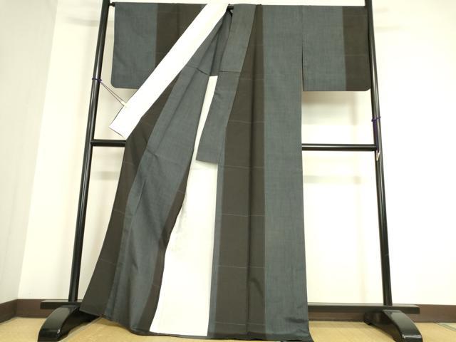 平和屋着物▽本場大島紬 単衣 9マルキ 間道 正絹 逸品 DAAT9659az