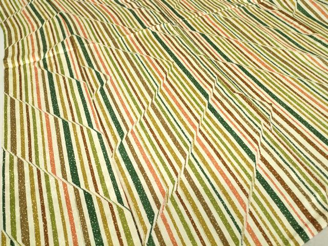 平和屋着物▽小紋 単衣 縞 洗える着物 DAAT9691az