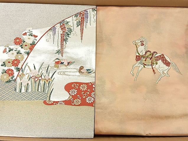 平和屋着物■名古屋帯 まとめて100点 鴛鴦 馬 人物 風景 松竹梅 花柄 金彩 金銀糸 など 着用可能多数 未使用品あり 全て正絹 mmm843