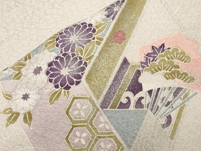 平和屋着物▽訪問着 単衣 鏡裏吉祥文 暈し染め 金銀彩 正絹 逸品 CAAV3791dy