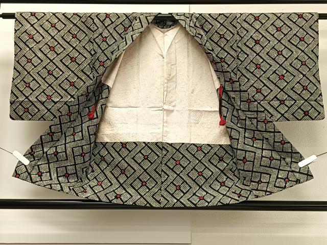 平和屋着物#羽織 総絞り 幾何学文様 黒地 正絹 逸品 CAAV5640id