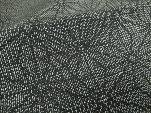平和屋着物▽上質な紬 単衣 麻の葉文 正絹 逸品 DAAT9858az