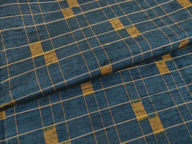 平和屋着物▽上質な紬 単衣 変わり格子 正絹 逸品 DAAT9891az